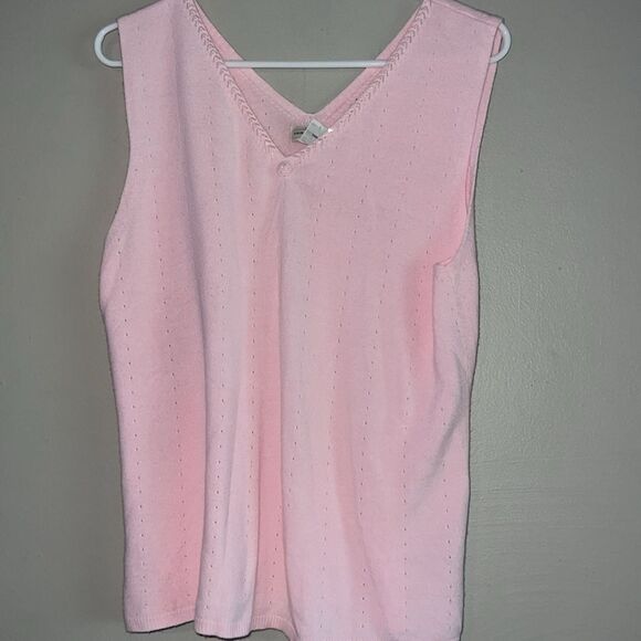 YarnWorks soft pink sleeveless sweater/sweater vest - Picture 4 of 7